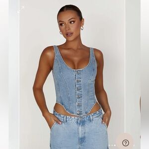 Meshki Leilani Corset Denim Top